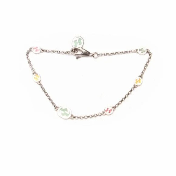 Authentic Gucci Multicolor Enamel Interlocking G Bracelet - Picture 1 of 3